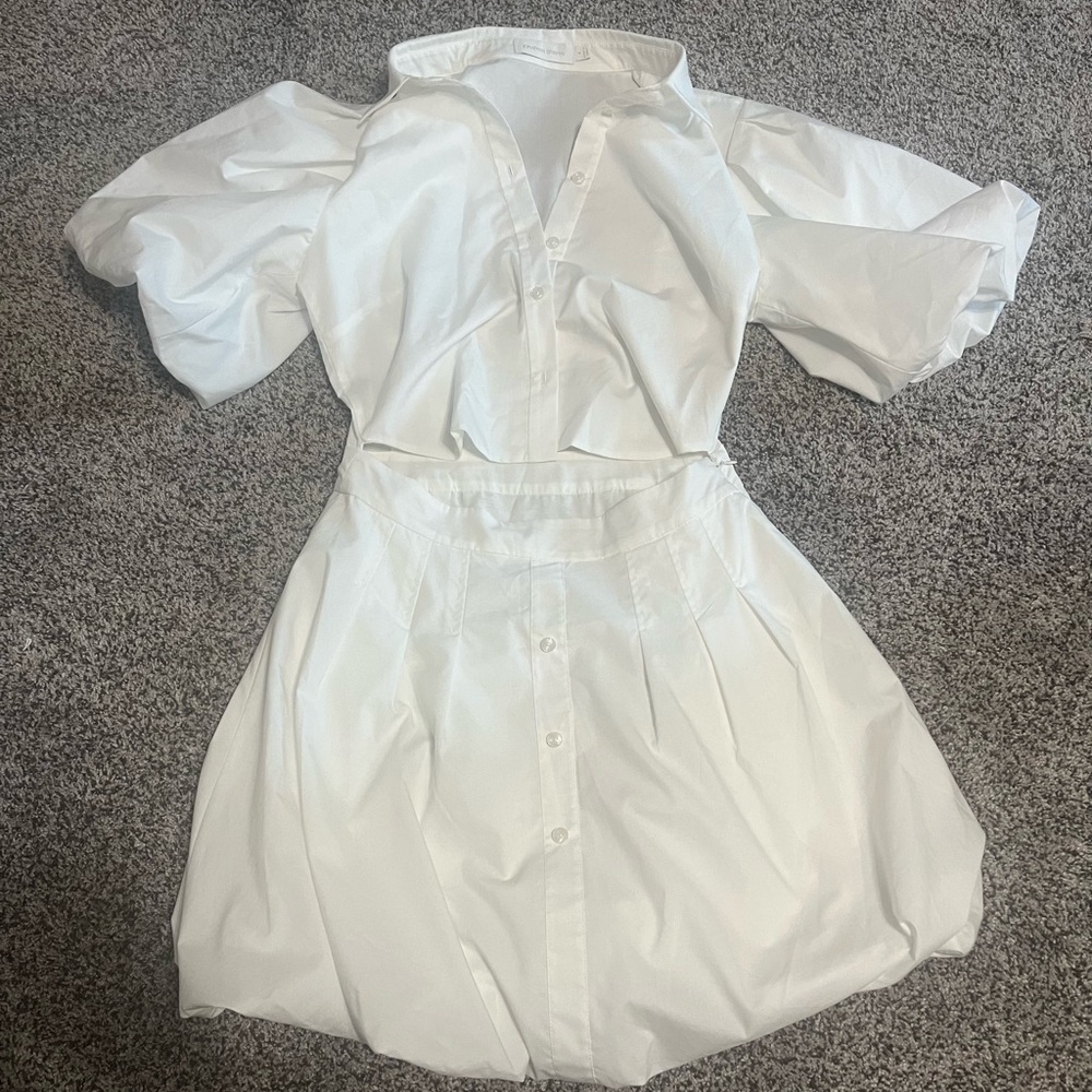 Jonathan Simkhai White Mini Cut Out Dress